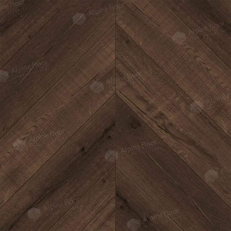 Кварц-виниловая плитка Alpine Floor Eco 18-12 Дуб Мокка Chevron
