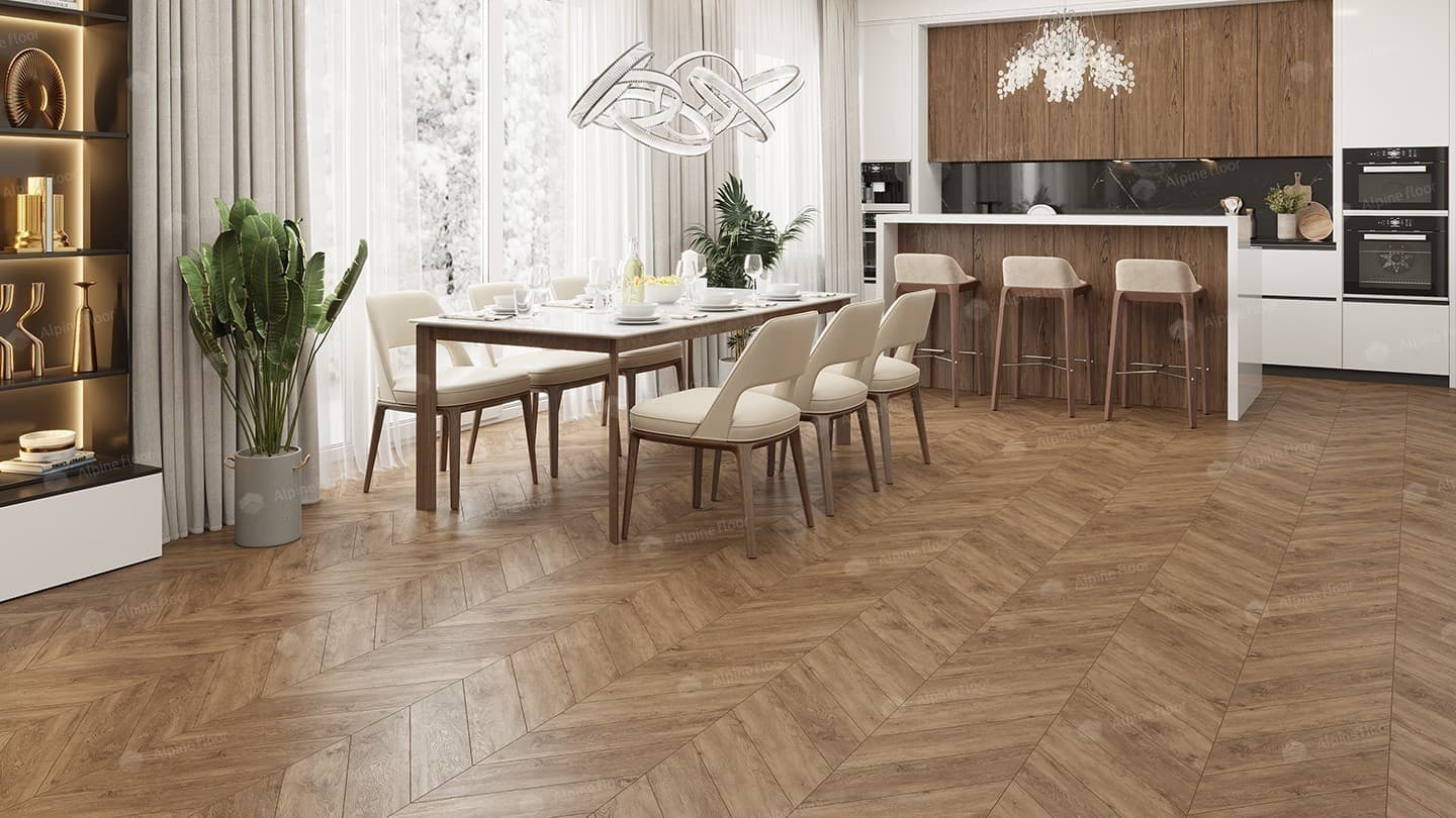 Кварц-виниловая плитка Alpine Floor Eco 18-10 Гевуина Chevron