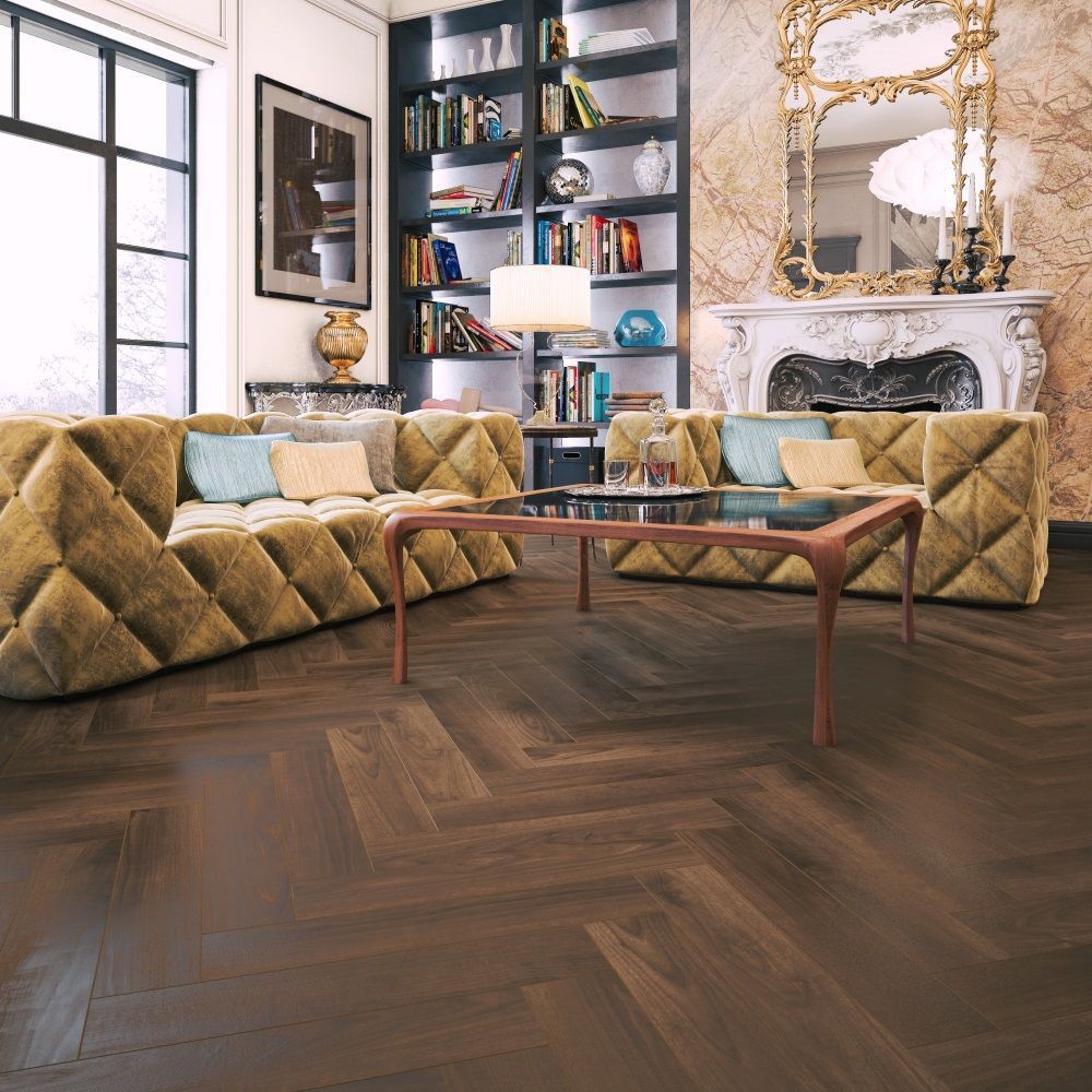 Кварц-Винил Primavera Herringbone Американский Орех Браш 3290