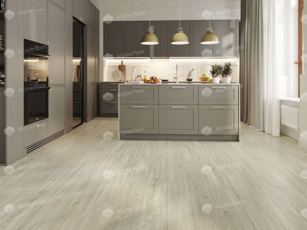 Кварц-виниловая плитка Alpine Floor Секвойя Снежная Есо 6-8