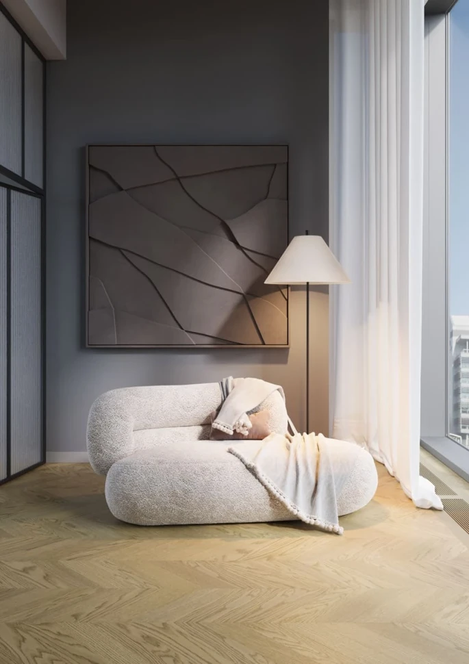 Кварц-виниловый паркет Quartz Parquet 99-1258-55 Дуб Флэт Уайт