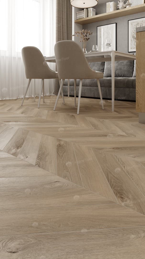 Виниловая плитка Alpine Floor Eco 20-6 Дуб Синистра Chevron