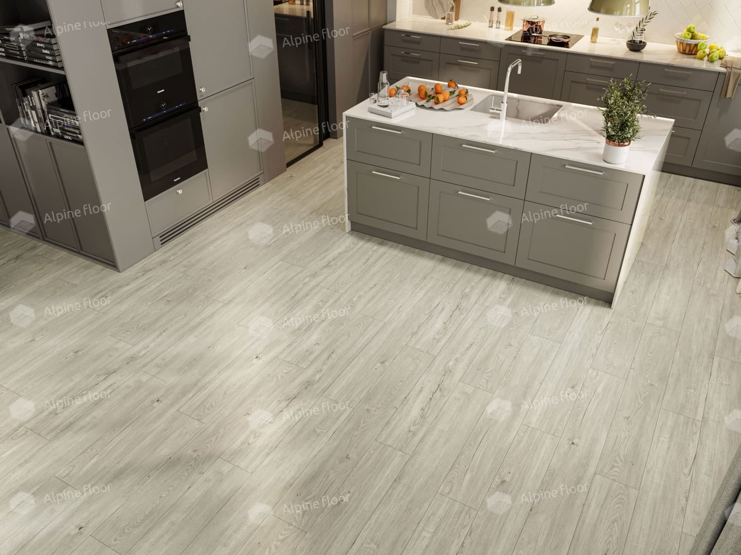 Кварц-виниловая плитка Alpine Floor Секвойя Снежная Есо 6-8 Lvt