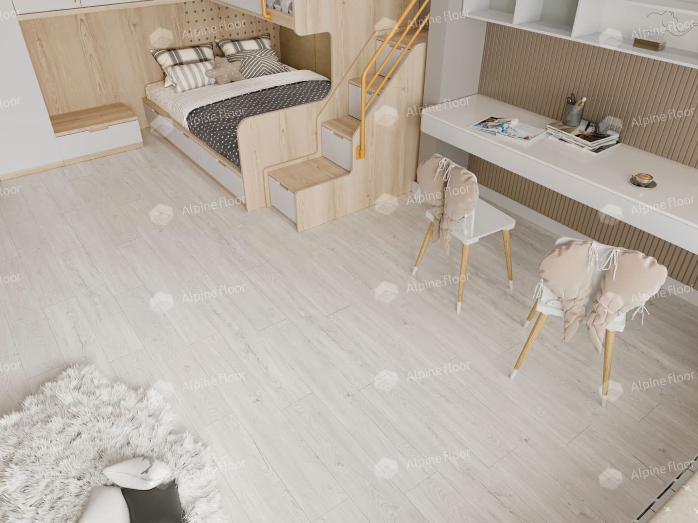 Кварц-виниловая плитка Alpine Floor Секвойя Light Есо 6-3
