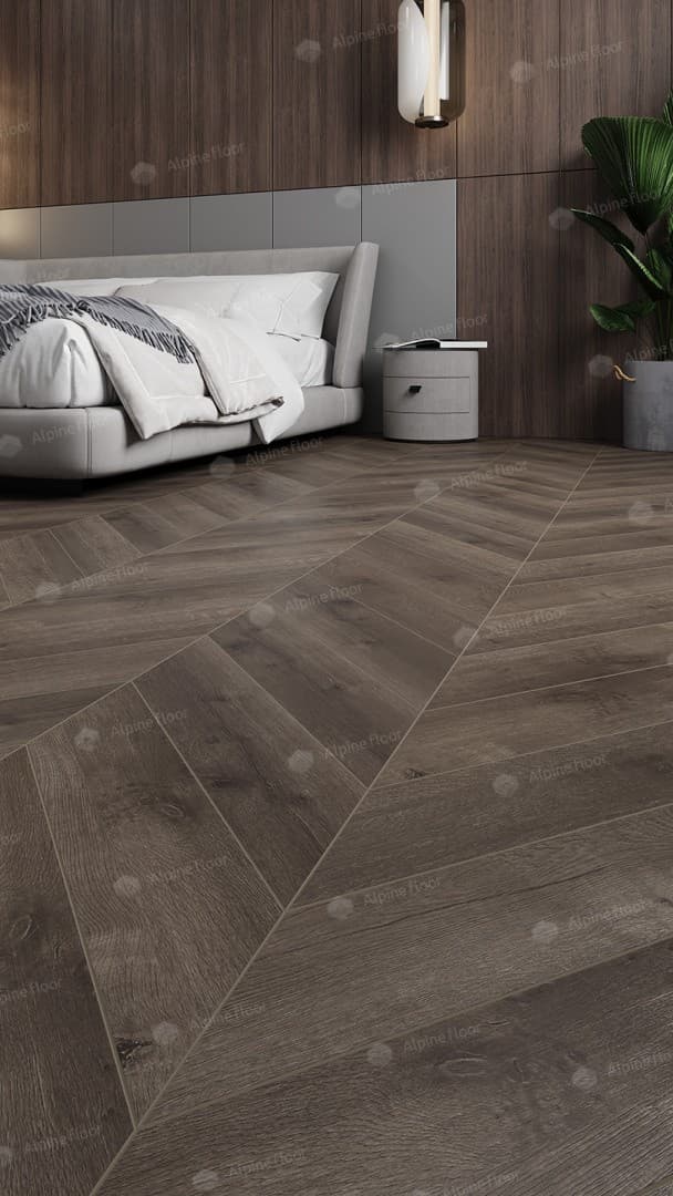 Кварц-виниловая плитка Alpine Floor Eco 18-9 Дуб Антарес Chevron