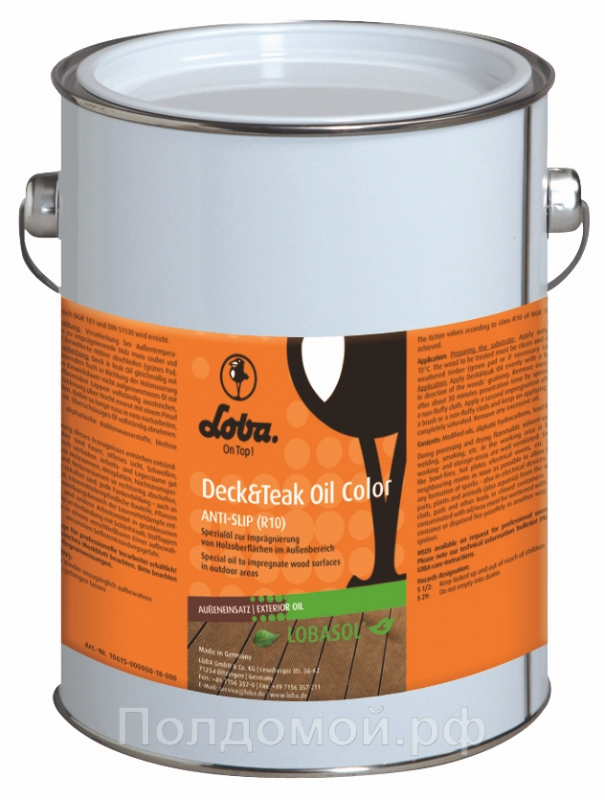 Масло-Пропитка Lobasol Для Наружных Работ Deck Oil Color 2,5л