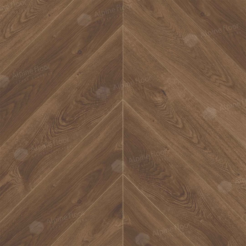 Кварц-виниловая плитка Alpine Floor Eco 18-13 Дуб Коричневый Chevron