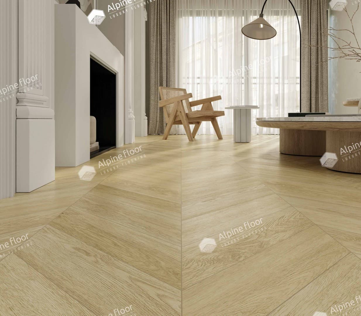 Виниловая плитка Alpine Floor Eco 20-2 Дуб Ваниль Селект Chevron