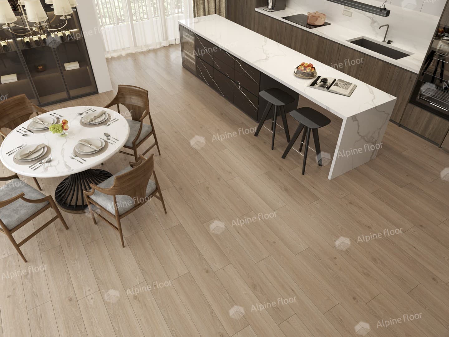 Виниловая плитка Alpine Floor Дуб Модера Eco 5-28