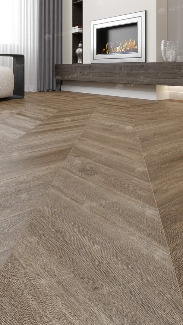 Виниловая плитка Alpine Floor Eco 20-5 Макадамия Chevron