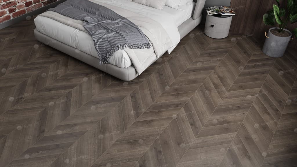Кварц-виниловая плитка Alpine Floor Eco 18-9 Дуб Антарес Chevron