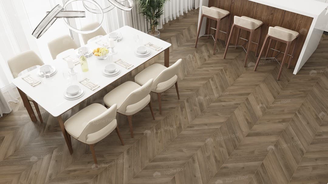 Виниловая плитка Alpine Floor Eco 20-4 Дуб Насыщенный Chevron
