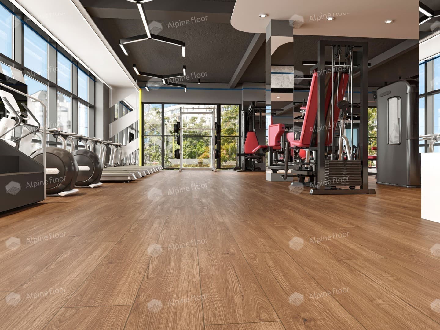 Кварц-виниловая плитка Alpine Floor Секвойя Темная Есо 6-12 Lvt
