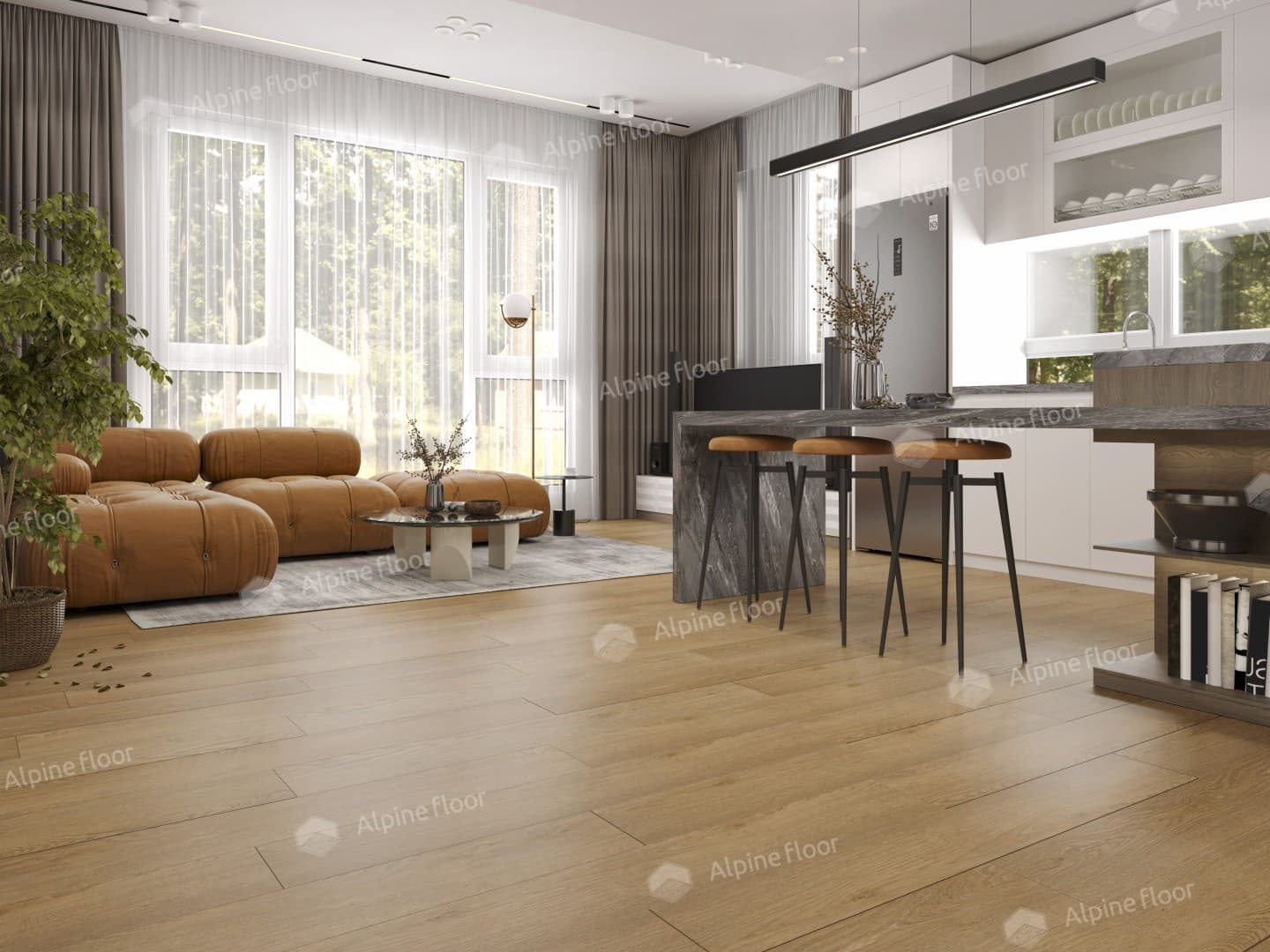 Кварц-виниловая плитка Alpine Floor Eco 173-6 Mc Клен Классический