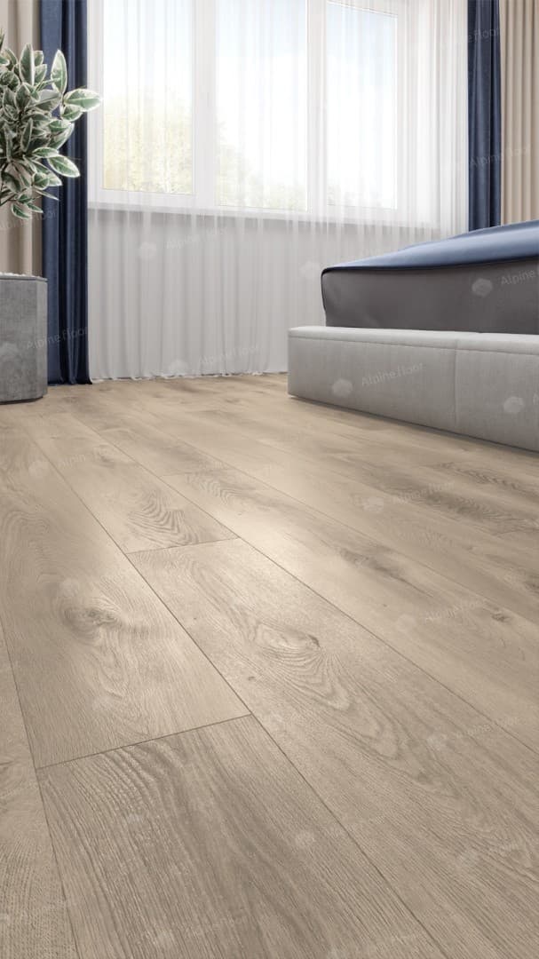 Кварц-виниловая плитка Alpine Floor Дуб Натуральный Отбеленный Eco 7-5 Aba
