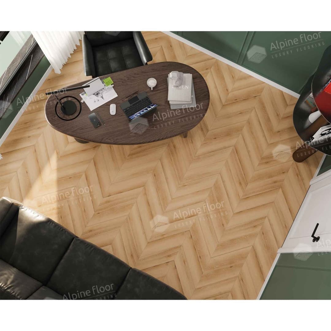 Кварц-виниловая плитка Alpine Floor Eco 18-19 Дуб Самерсет Chevron