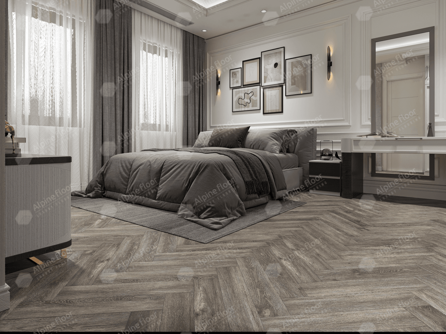 Кварц-виниловая плитка Alpine Floor Венге Грей Eco 13-8
