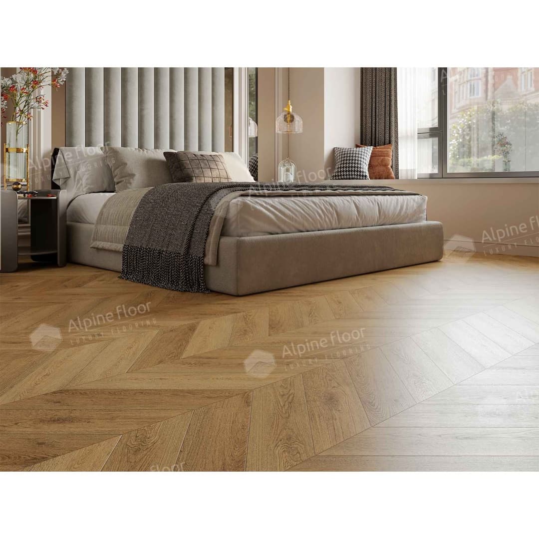 Кварц-виниловая плитка Alpine Floor Eco 18-15 Дуб Буна Chevron
