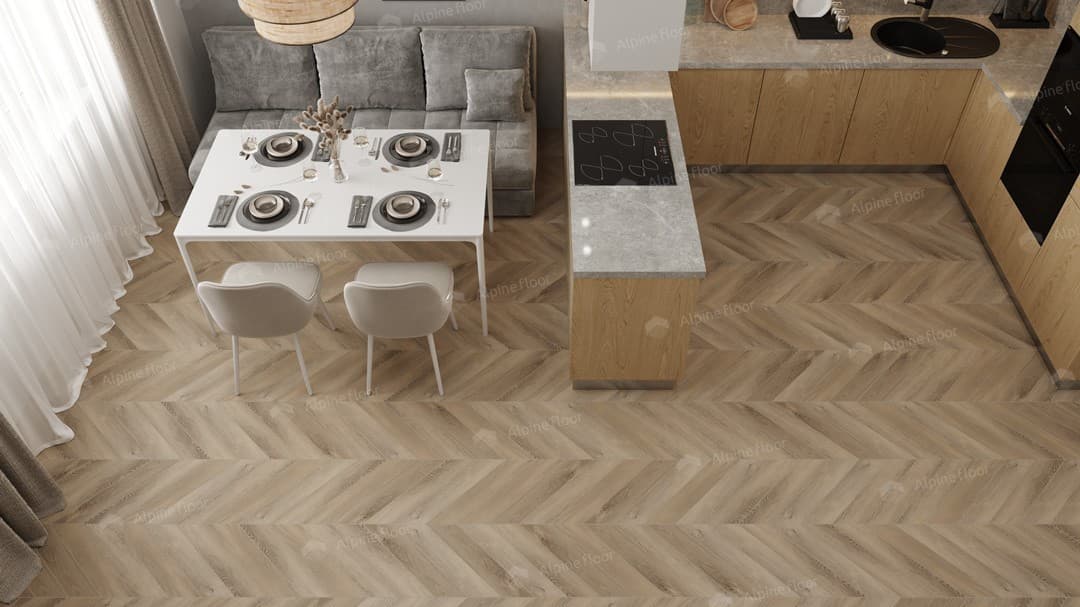 Виниловая плитка Alpine Floor Eco 20-6 Дуб Синистра Chevron