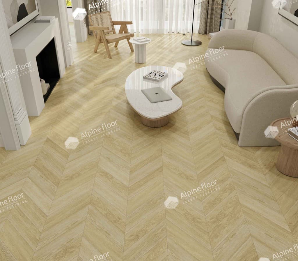 Кварц-виниловая плитка Alpine Floor Eco 18-2 Дуб Ваниль Селект Chevron