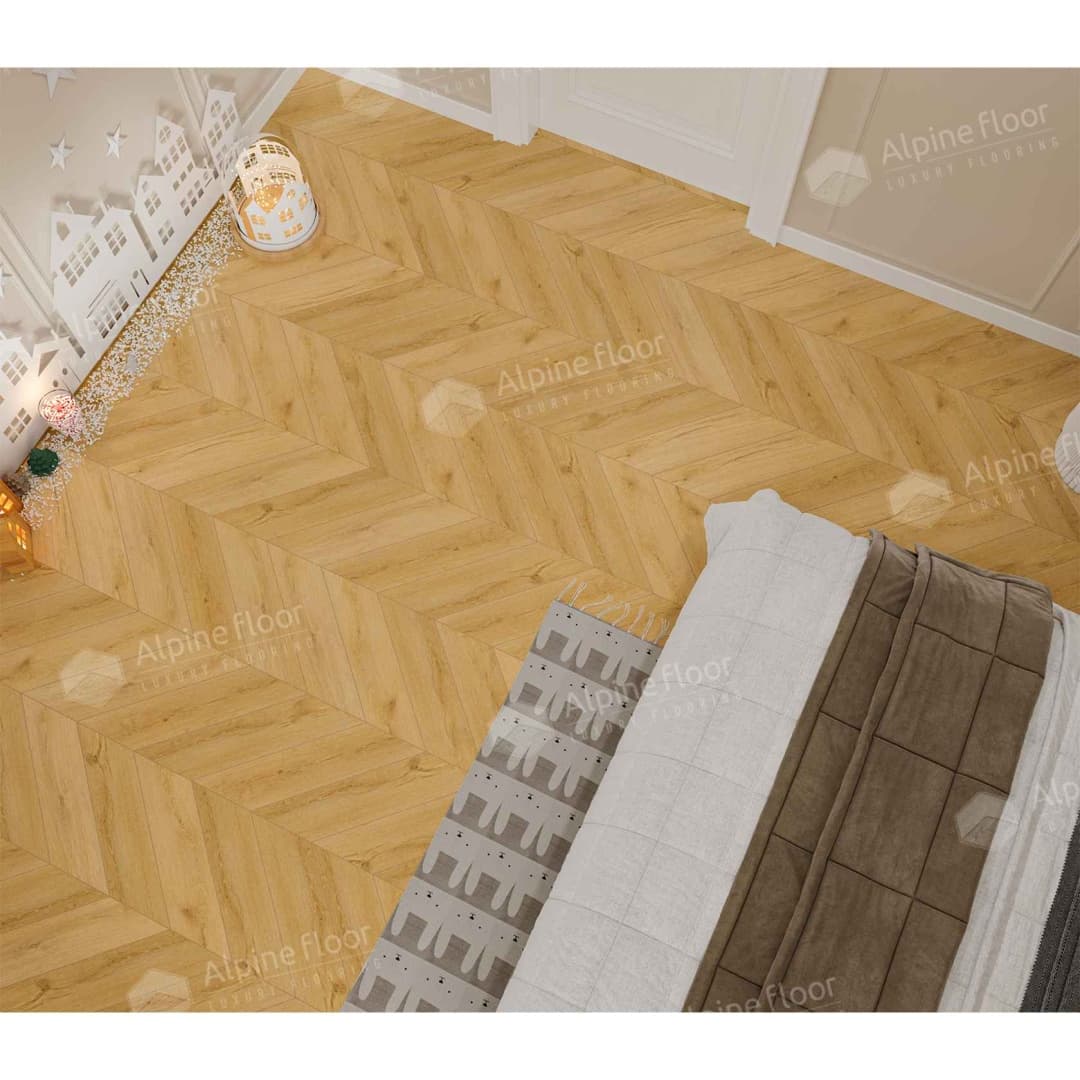 Кварц-виниловая плитка Alpine Floor Eco Caldo 18-20 Chevron