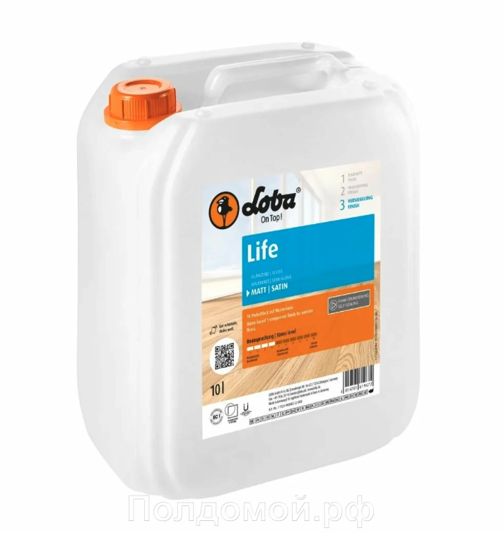 Лак Lobadur Life Полуматовый, Матовый 10л