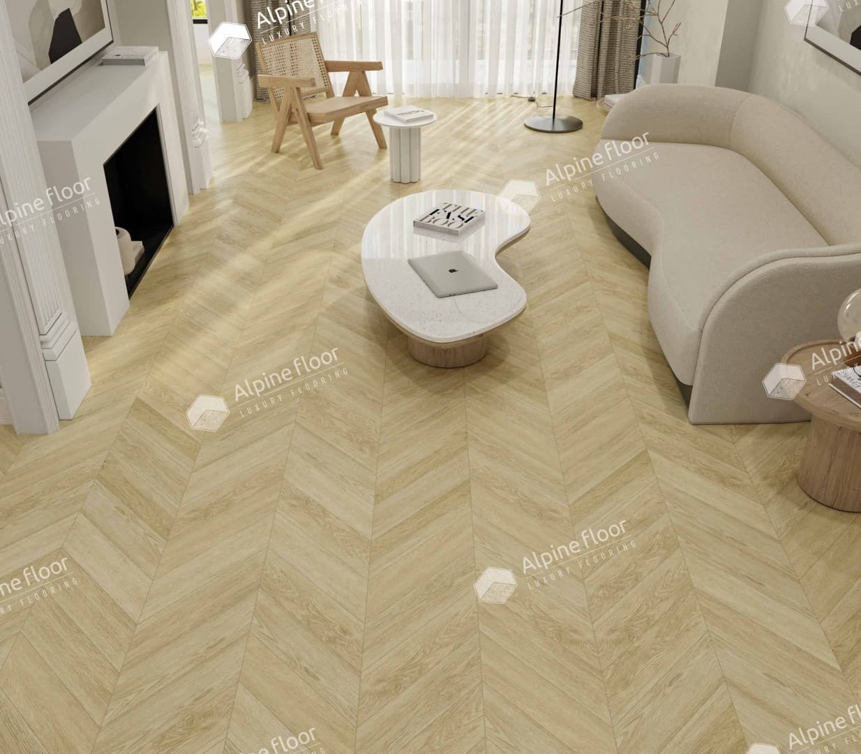 Виниловая плитка Alpine Floor Eco 20-2 Дуб Ваниль Селект Chevron