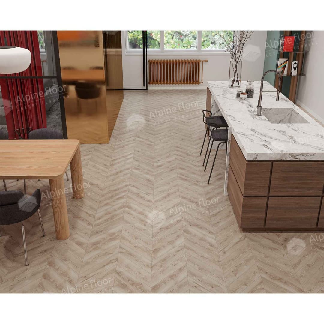 Кварц-виниловая плитка Alpine Floor Eco 18-21 Гикори Chevron