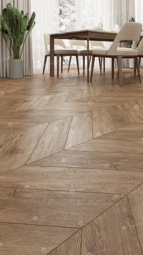 Кварц-виниловая плитка Alpine Floor Eco 18-10 Гевуина Chevron