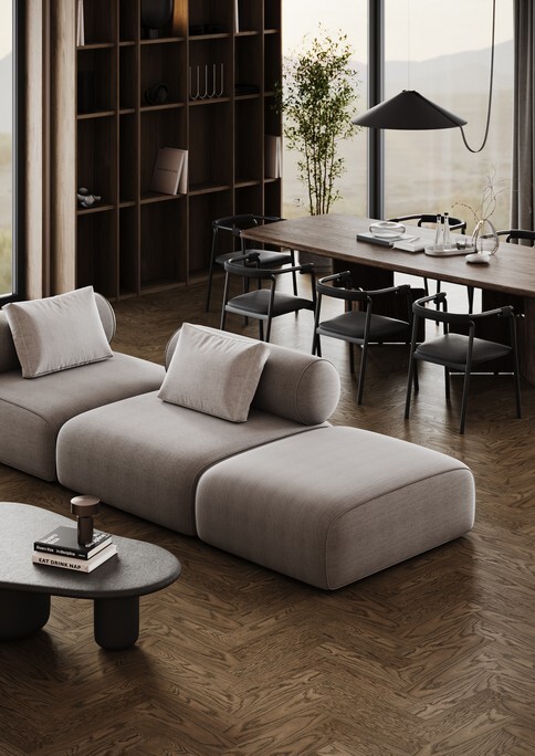 Кварц-виниловый паркет Quartz Parquet 44-413 Дуб Брауни