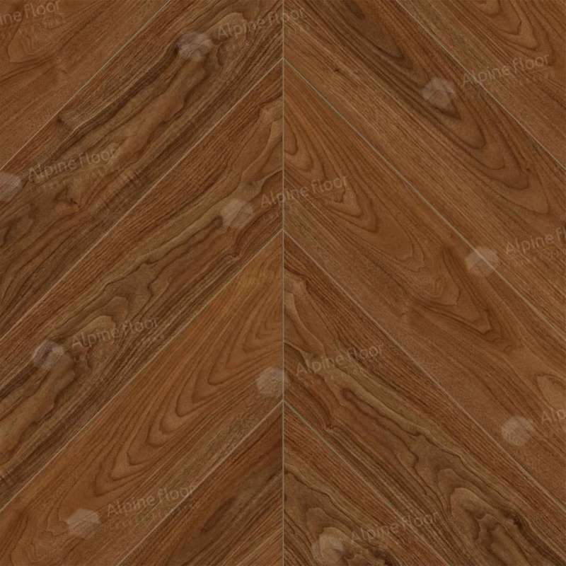 Кварц-виниловая плитка Alpine Floor Eco 18-22 Орех Нойер Chevron
