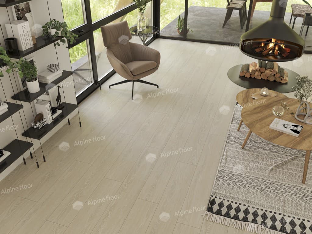 Виниловая плитка Alpine Floor Дуб Снежный Eco 3-14
