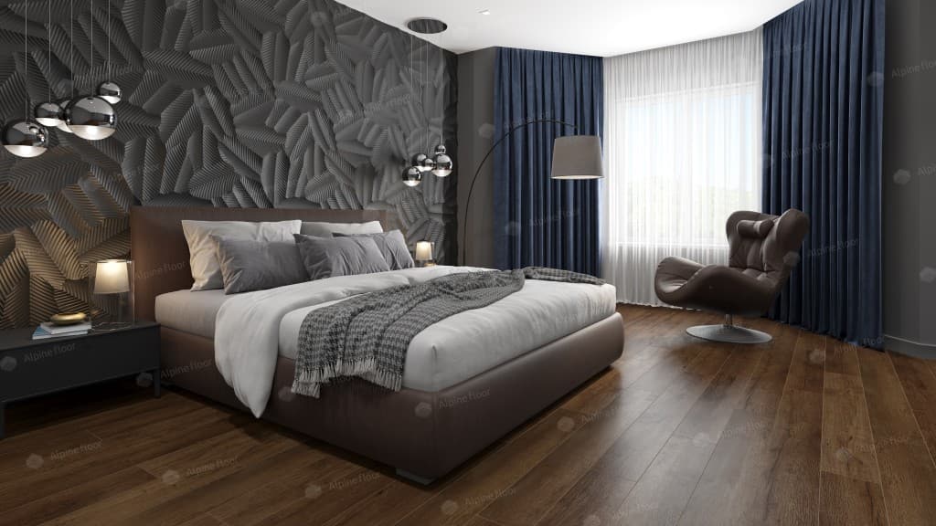 Кварц-виниловая плитка Alpine Floor Дуб Шоколадный Eco 7-18 Aba