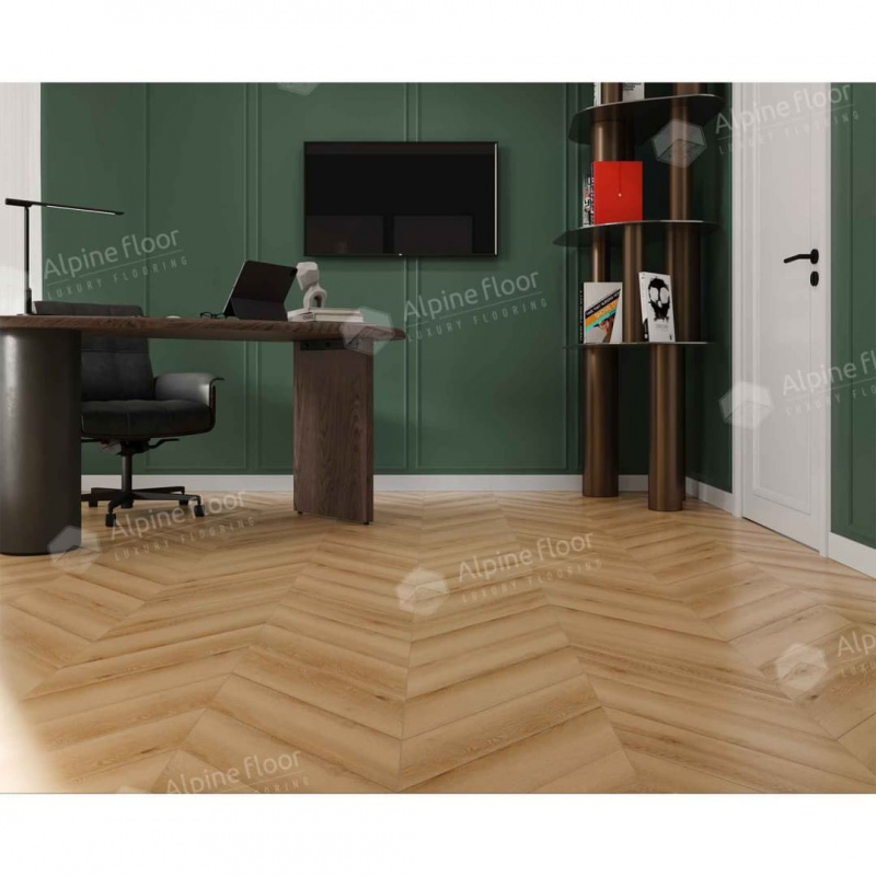 Кварц-виниловая плитка Alpine Floor Eco 18-19 Дуб Самерсет Chevron