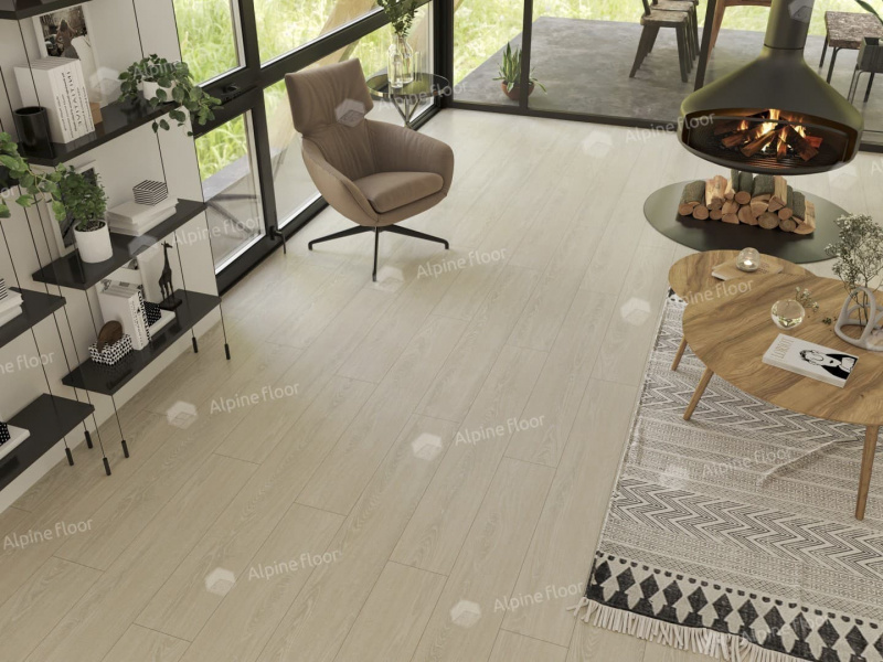 Виниловая плитка Alpine Floor Дуб Снежный Eco 3-14