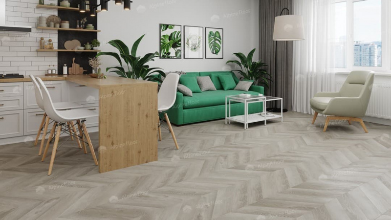 Виниловая плитка Alpine Floor Eco 20-1 Дуб Фантазия Chevron