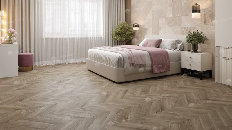Виниловая плитка Alpine Floor Eco 20-3 Дуб Натуральный Отбеленный Chevron