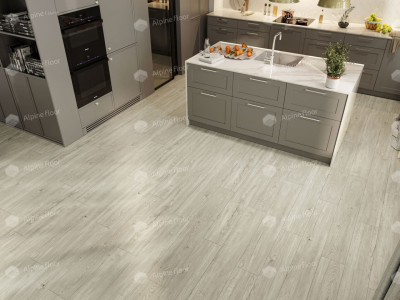 Кварц-виниловая плитка Alpine Floor Секвойя Снежная Есо 6-8 Lvt