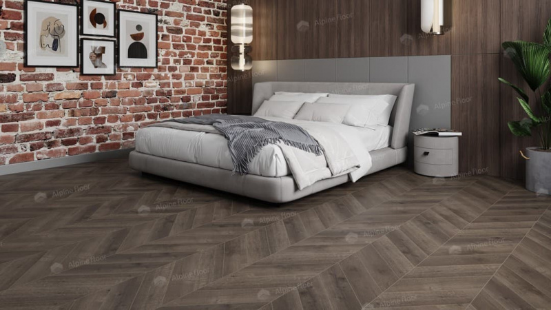 Виниловая плитка Alpine Floor Eco 20-9 Дуб Антарес Chevron