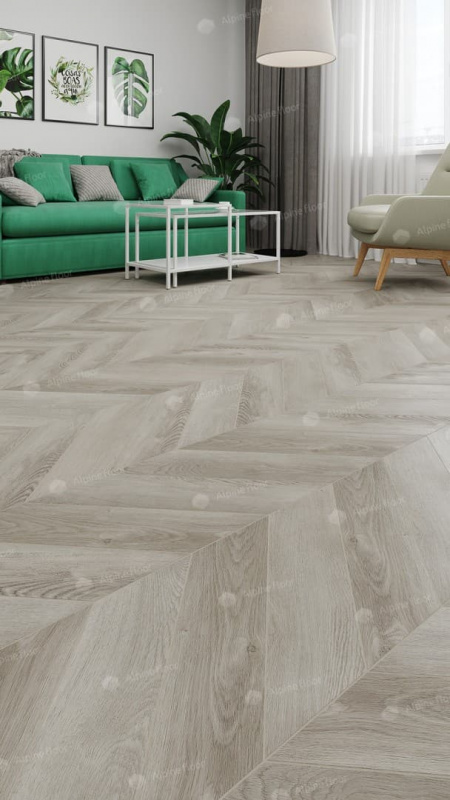 Кварц-виниловая плитка Alpine Floor Eco 18-1 Дуб Фантазия Chevron