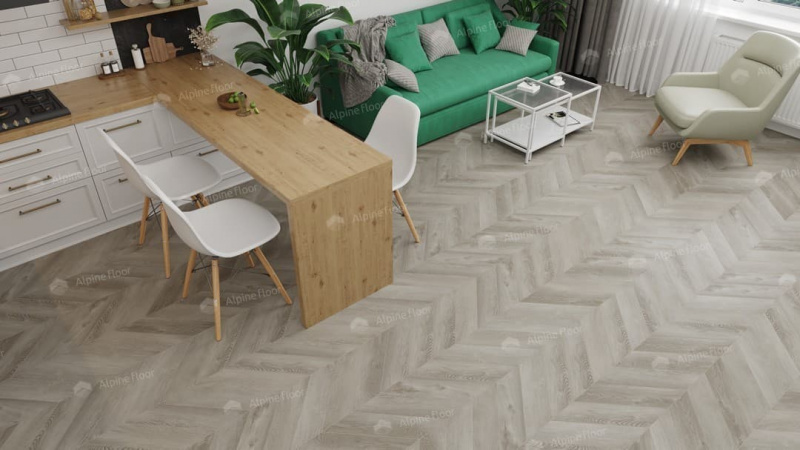 Виниловая плитка Alpine Floor Eco 20-1 Дуб Фантазия Chevron