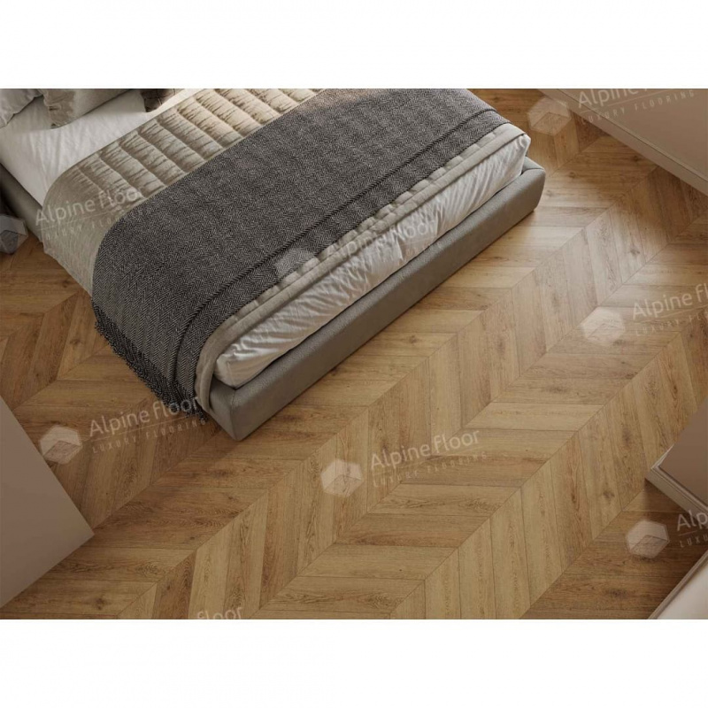 Кварц-виниловая плитка Alpine Floor Eco 18-15 Дуб Буна Chevron