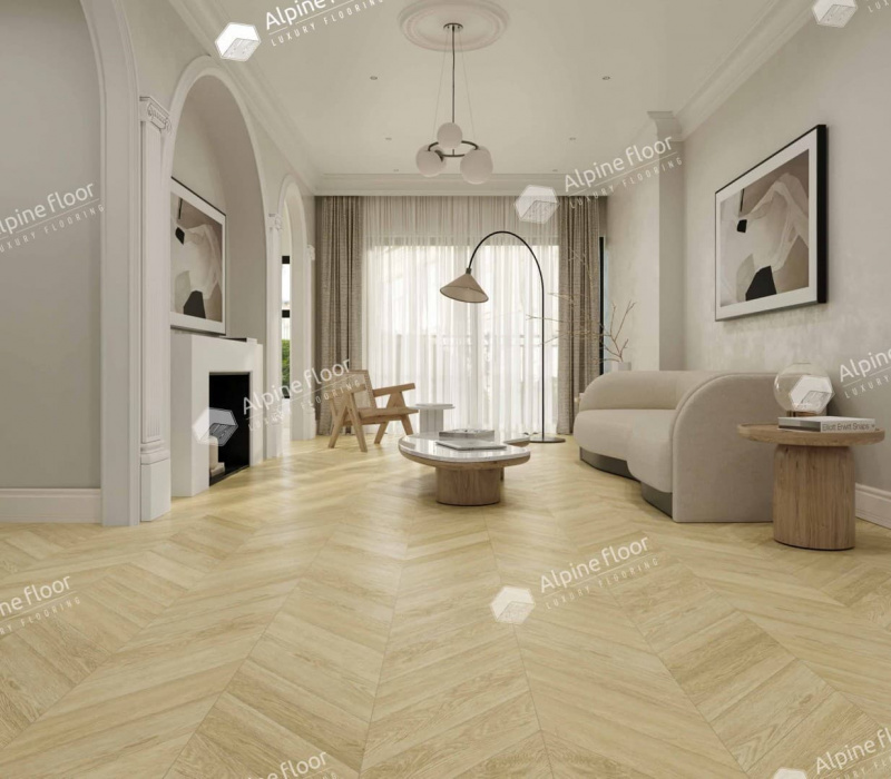 Виниловая плитка Alpine Floor Eco 20-2 Дуб Ваниль Селект Chevron