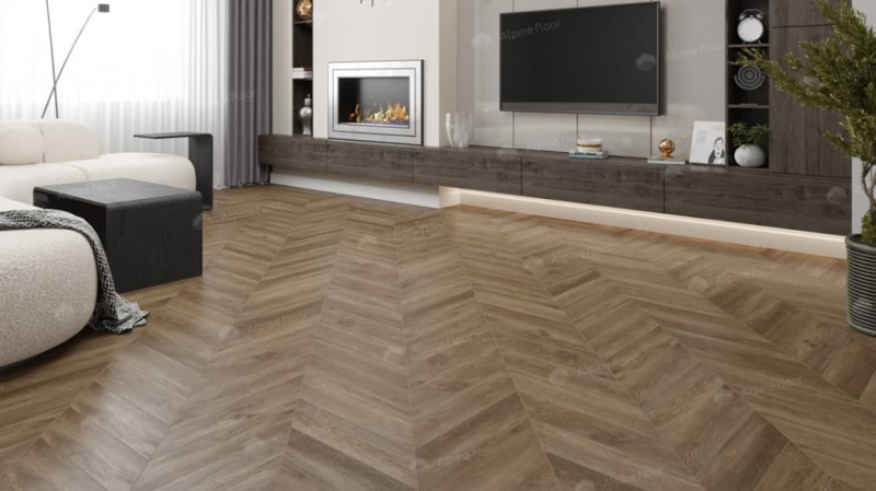 Виниловая плитка Alpine Floor Eco 20-5 Макадамия Chevron