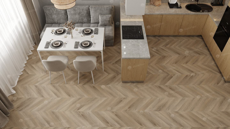 Кварц-виниловая плитка Alpine Floor Eco 18-6 Дуб Синистра Chevron