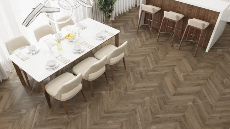 Виниловая плитка Alpine Floor Eco 20-4 Дуб Насыщенный Chevron