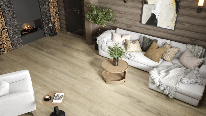 Кварц-виниловая плитка Alpine Floor Дуб Сливочный Eco 7-19 Aba
