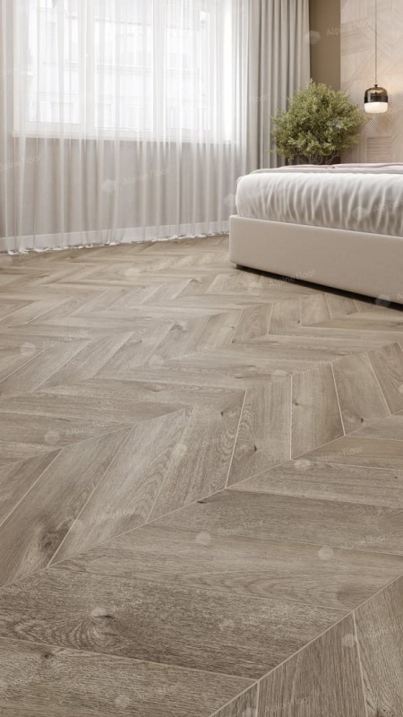 Кварц-виниловая плитка Alpine Floor Eco 18-3 Дуб Натуральный Отбеленный Chevron