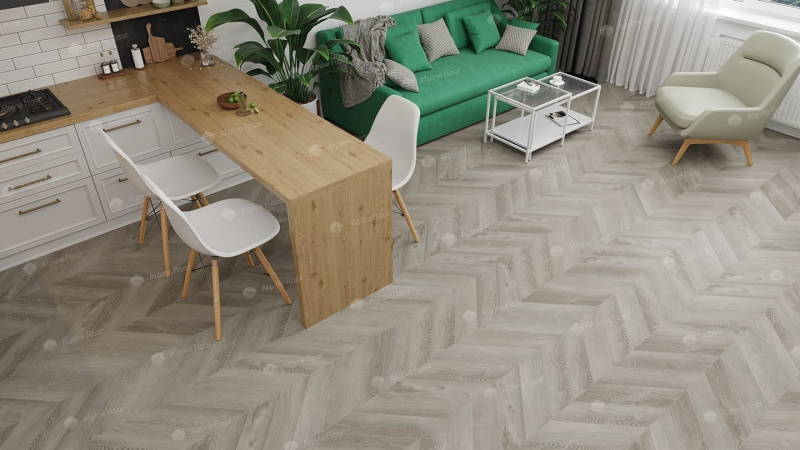 Кварц-виниловая плитка Alpine Floor Eco 18-1 Дуб Фантазия Chevron