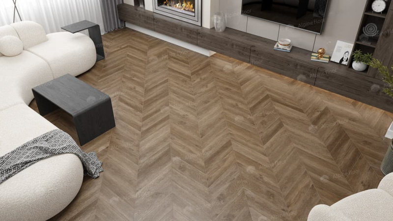 Виниловая плитка Alpine Floor Eco 20-5 Макадамия Chevron